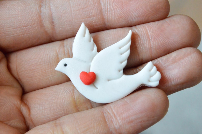 Broche colombe Symbole de la paix fait main, signe de paix et d'union image 2