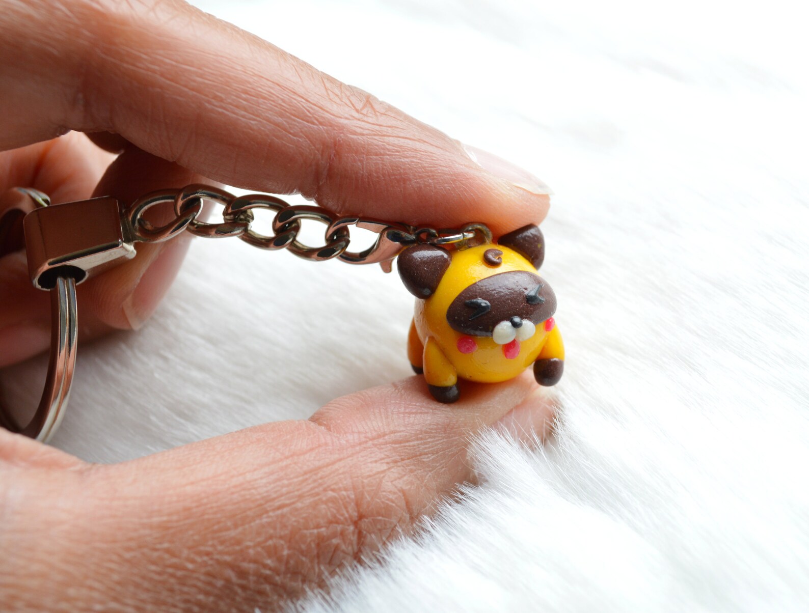 Lot De 2 Porte-clés Mignons Avec Chaînettes Et Charms Animaux - Couleurs Assorties, Métal, Neuf Avec étiquettes