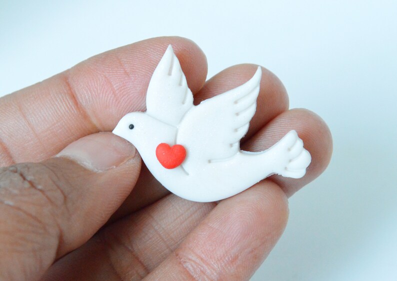 Broche colombe Symbole de la paix fait main, signe de paix et d'union image 3