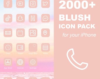2000+ iOS Blush Icon Pack | All Access Pack | iPhone IOS14 App Icons Pack | Aesthetic Home Screen | iOS 14 Widget Photos | Widgetsmith