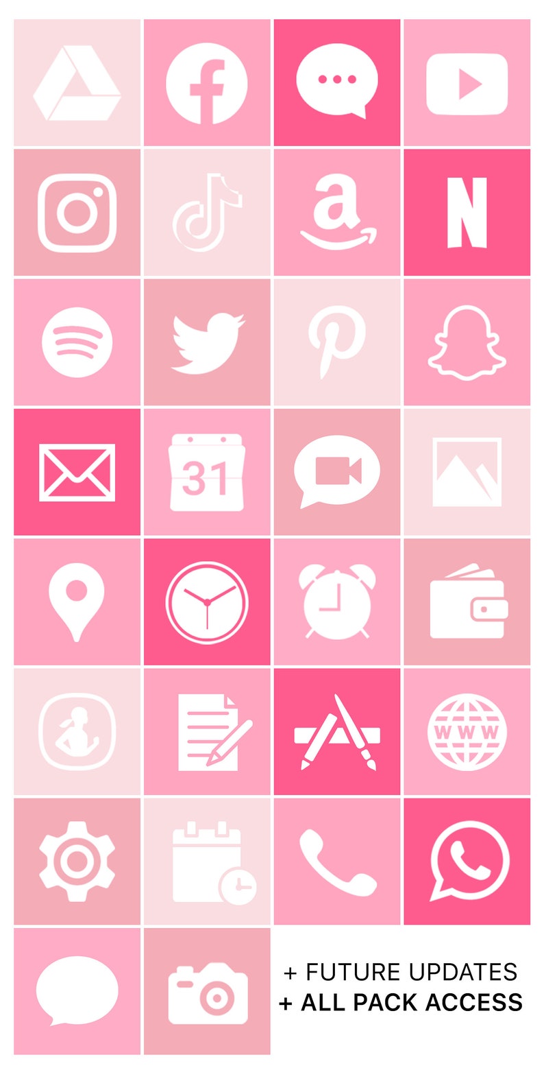 IOS Icon Lifetime All Access Pack Pastel Pink iPhone IOS14 IOS Icon Lifetime All Access Pack Pastel Pink iPhone IOS14