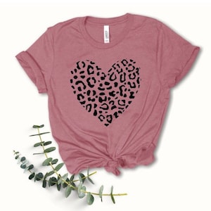 Leopard Heart Shirt | Leopard Shirt | Heart Shirt | Cute T-Shirt | Cheetah Print  | Leopard Print