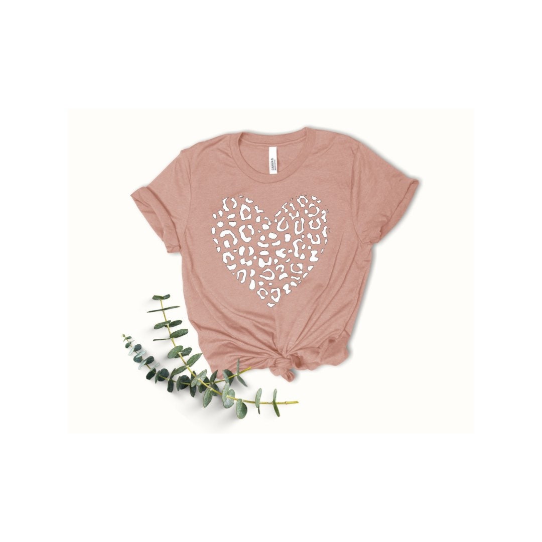 Heart Leopard Round Neck Sweatshirt