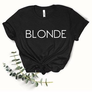 Black t-shirt blonde hair 2025