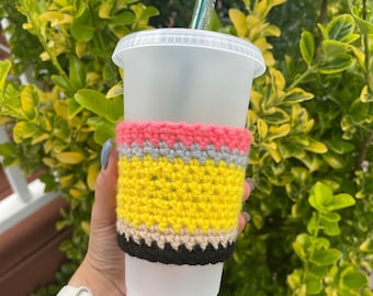 Crochet Teacher Appreciation Gift| Pencil Coffee Cozy| Teacher Appreciation| Teacher Gifts| Pencil Crochet| Coffee Cup Holder| Drink Cozies