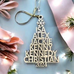 Christmas Trending Ornament, Family Christmas Ornament, Christmas Tree Ornament with Family Names, Christmas Tree Name Ornament - 2024