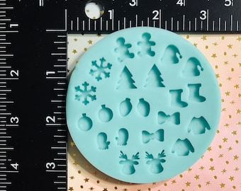 Christmas shaker bits Silicone mold for epoxy resin - DIY earrings, diy charms, diy embellishments