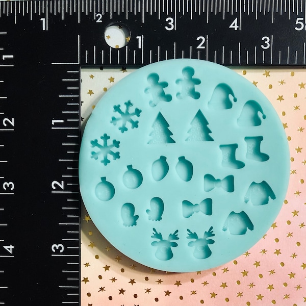 Christmas shaker bits Silicone mold for epoxy resin - DIY earrings, diy charms, diy embellishments