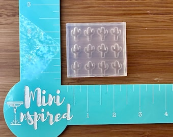 サボテンイヤリングシリコンモールド - UVレジン/エポキシレジン、カボション、DIYジュエリー、DIYネックレス、DIYブレスレット