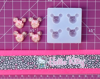 Girl Mouse cabochon silicone mold- earring mold, diy charms