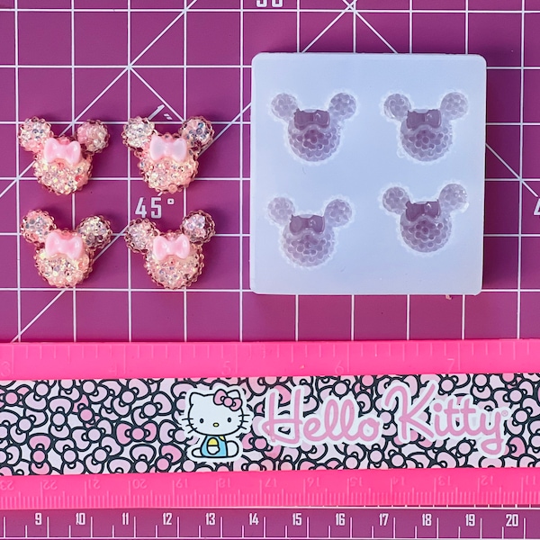 Girl Mouse cabochon silicone mold- earring mold, diy charms