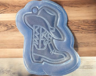 2.5インチフラットカウボーイブーツ非シェーカー型 - DIYキーチェーン 1/4インチ厚