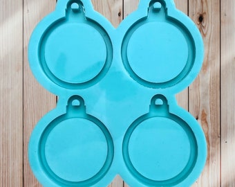 クリスマスオーナメント4個用の半透明シリコン型 | エポキシ樹脂シェーカーパレット | お祝いのDIYクラフト