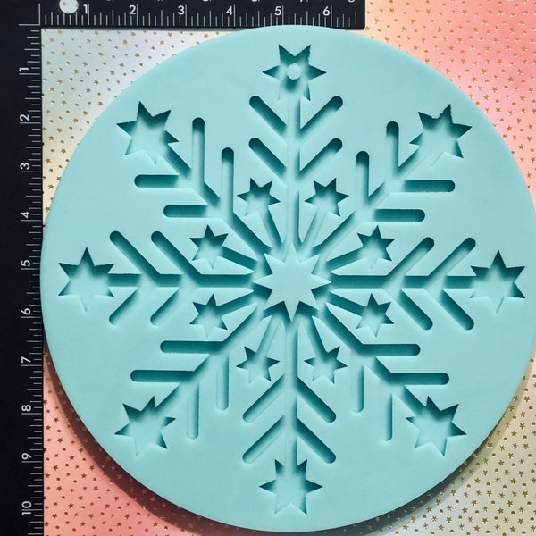 Giant snowflake silicone mold - 9.75 inches - DIY ornaments, diy Christmas decor