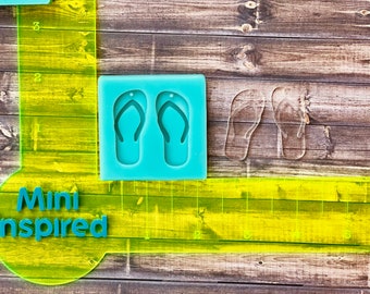 1.5インチ 光沢のあるフリップフロップイヤリング エポキシ樹脂用シリコン型 - DIYイヤリング