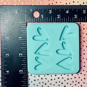 Heart Earring Dangle silicone mold for epoxy resin - DIY earrings, DIY Charms