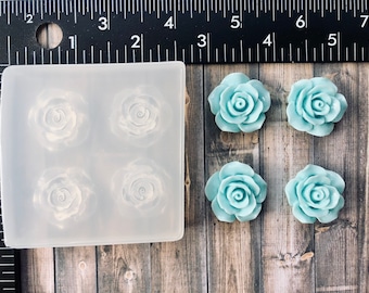 ローズカボション半透明シリコンパレット（型のみ） - UV樹脂/エポキシ - DIYカボション、スクラップブック装飾、DIYキーキャップ、かわいいキャブ