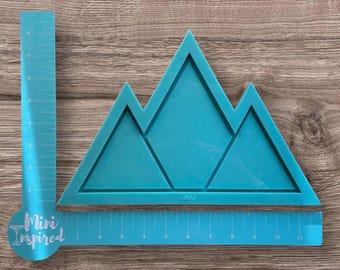 Bandeja de Molde Montanhas | Molde de Silicone 25,4 cm x 18,7 cm para Resina | Molde de Bandeja de Epóxi DIY | Molde de Bandeja para Bijuterias | Organizador de Maquiagem | Molde de Arte em Resina