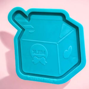 Kawaii Milk Carton Trinket Tray Mold | 6” x 5” Silicone Mold for Epoxy Resin | DIY Kawaii Tray | Cute Resin Mold | Kawaii Room Decor | Fan A