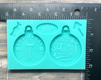 DIY クリスマスオーナメント 非シェイカー シリコンモールド レジン用 - レッグランプ、ピンクバニー、Frageelay シリコンモールド レジン用