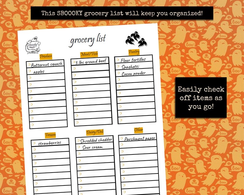 Halloween Weekly Meal Planner, Printable - Etsy