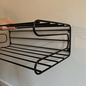 Vintage IKEA Frän shoe rack wardrobe black metal String memphis mid century