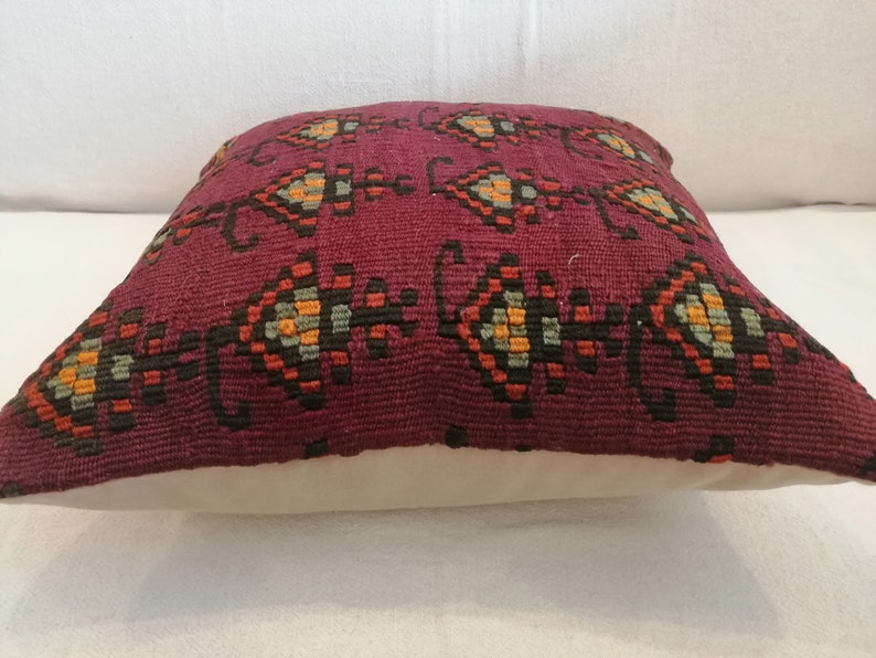 TURK\u0130SH K\u0130L\u0130M P\u0130LLOW 16x16 inch Bohemian Pillow,Decorative Pillow,Ethnic Pillow, Kilim Pillow 40x40 cm Pillow Cushion Cover