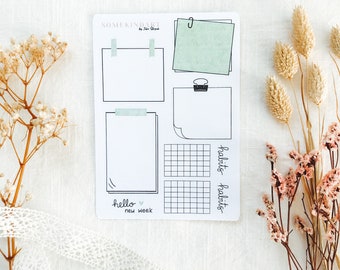 Sticker Sheet Set "Sticky Notes" | bullet journal stickers, planner stickers, scrapbook stickers, notepads, memo notes, aesthetic stickers