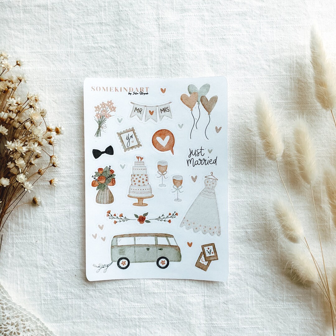 Sticker Sheet cozy Wedding Aesthetic Matte Etsy