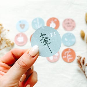 Adesivo "Hygge Natale" | Adesivi per calendario dell'Avvento, design scandinavo, confezioni regalo, Natale, diario spazzatura