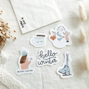 Stickerpakket met uitgesneden stickers "Winterplezier" | Esthetische stickers, Bullet Journal, Plannerstickers, Plakboek, Junk Journal, Reisdagboek