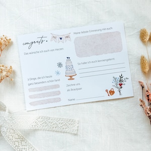 Libro degli ospiti da compilare cartoline matrimonio invernale "Congratulazioni" | Gioco di carte, carte, set di carte da compilare matrimonio, boho, arcobaleno, alternativa al libro degli ospiti