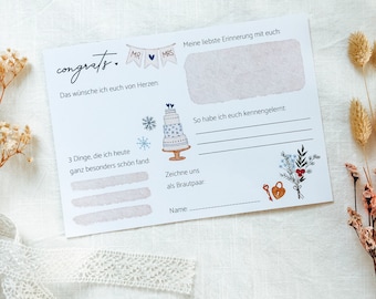 Gästebuch Ausfüllkarten Winter Hochzeit "Congrats" | Spiel Karte, Karte, Ausfüllkarten Set Hochzeit, Boho, Regenbogen, Gästebuch Alternative