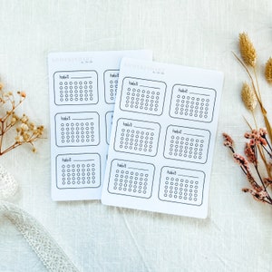 Set di fogli adesivi "Habit Tracker" | Adesivi estetici, adesivi per bullet journal, adesivi per pianificatore, album di ritagli, adesivi per abitudini di tracker