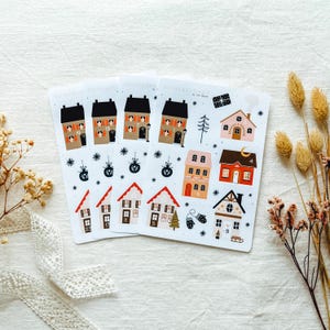 Adventskalender Sticker Set "Christmas Houses" | Aesthetic Stickers, Bullet Journal Stickers, Planner Stickers, Weihnachten