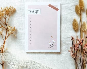 Somekindart A6 Notizblock "Cute To Do List" | Gedruckt auf 90g/qm Naturpapier weiß, 50 Abreißblätter, To Do Liste, Memo Pad, Notizzettel