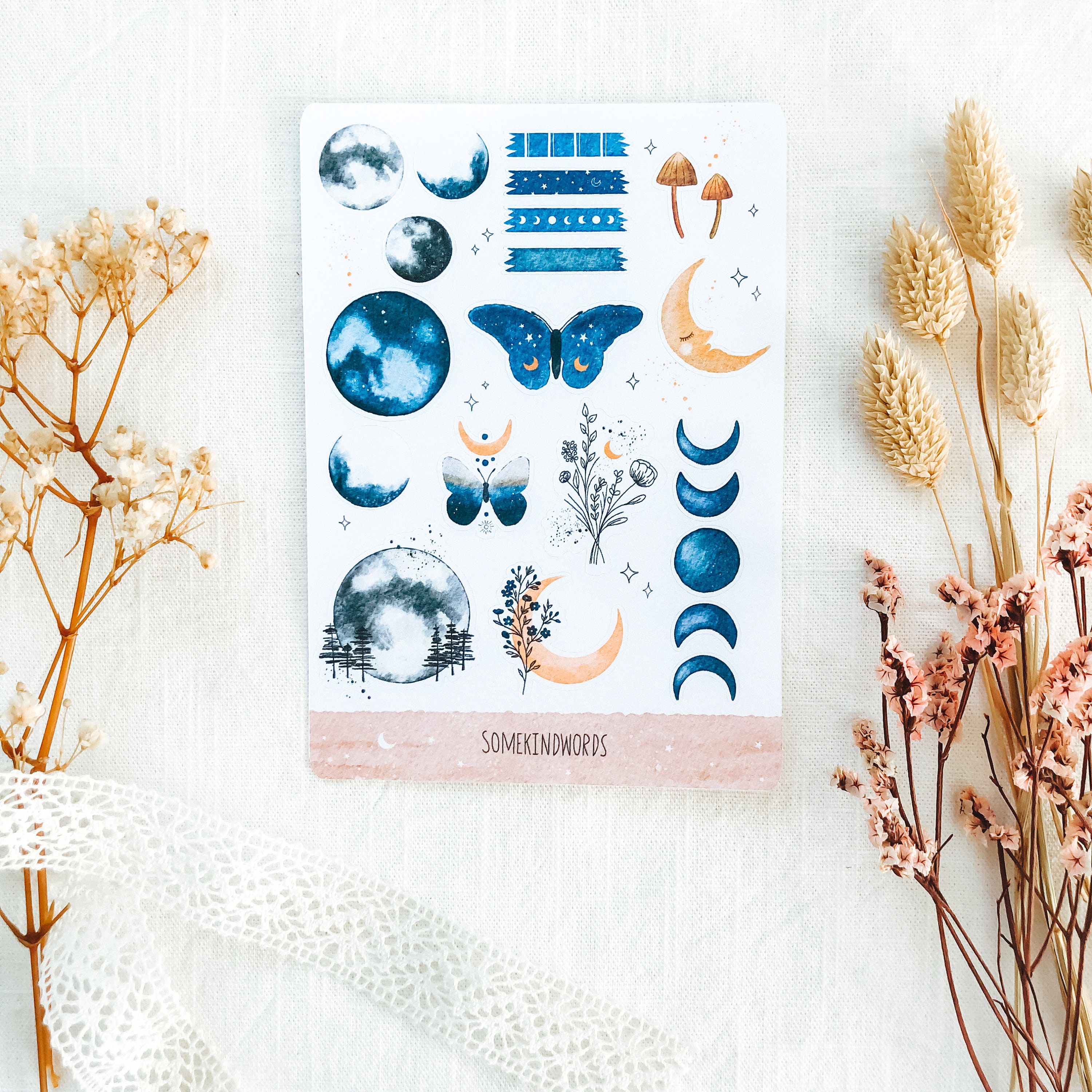 Sticker Sheet "moon Love" | Aesthetic Stickers, Bullet Journal Stickers ...