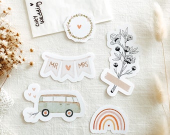 Die-Cut Sticker Bundle "Cozy Wedding" | Aesthetic Stickers, Bullet Journal, Planner Stickers, Scrapbook,Junk Journal, Guest Book, Hochzeit