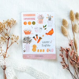 Sticker Sheet "Happy Easter" | Aesthetic Stickers, Bullet Journal Stickers, Planner Stickers, Watercolor Sticker, Oster Aufkleber