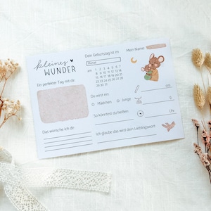 Biglietti da compilare per baby shower “Piccolo Miracolo” | Carte da gioco, carte da indovinare, set di carte da compilare baby shower, boho, arcobaleno, animali acquerello, animali della foresta