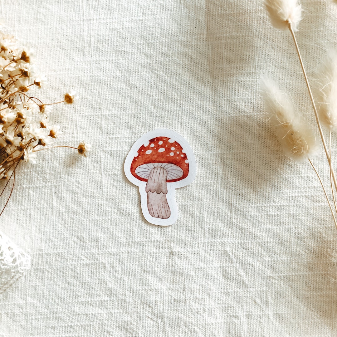 Diecut Sticker cute Mushroom Aesthetic Stickers, Bullet Journal