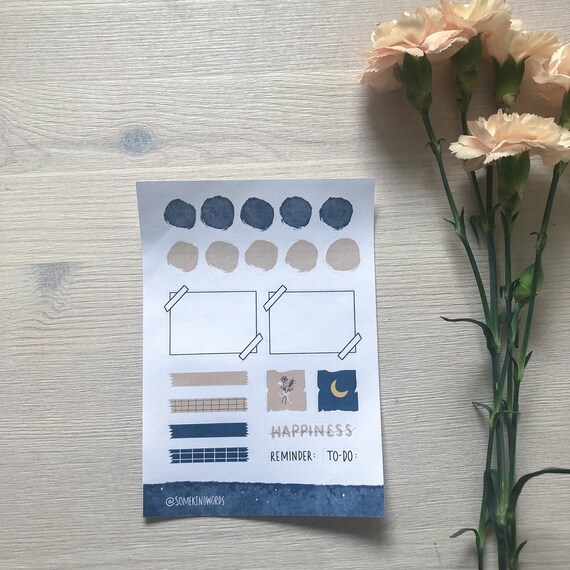 Journaling Sticker Sheet Aesthetic Stickers Bullet Journal | Etsy