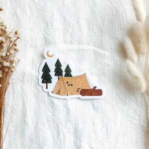 Adesivo fustellato "Gita in campeggio" | Adesivi estetici, Bullet Journal, Adesivi per planner, Album di ritagli, Diario di viaggio spazzatura, Adesivi autunnali