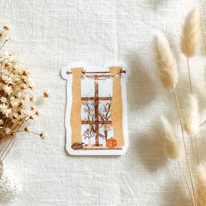 Adesivo fustellato "Finestra autunnale" | Adesivi estetici, Bullet Journal, Adesivi per planner, Album di ritagli, Diario di viaggio spazzatura