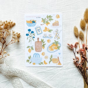 Foglio di adesivi "Lemon Love" | Adesivi estetici, adesivi per bullet journal, adesivi per planner, adesivi acquerellabili, adesivi al limone, adesivi estivi