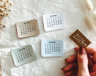 2024 Mini Calendar Sticker Set | Journal Stickers, Bullet Journal Stickers, Planner Stickers, Aesthetic Stickers, future log,Yearly Overview