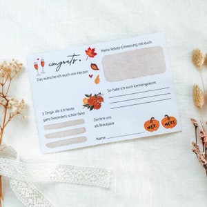 Cartoline da compilare per il libro degli ospiti matrimonio autunnale "Congratulazioni" | Carte da gioco, set di carte da compilare per matrimonio, boho, arcobaleno, alternativa al libro degli ospiti