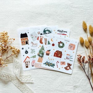 Paquete de Navidad | Pegatinas estéticas, Hojas de pegatinas de otoño, Paquete de pegatinas, Pegatinas lindas, Conjunto de pegatinas del planificador, Pegatinas de diario, Pegatinas