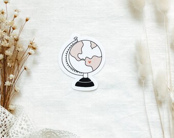 Die-Cut Sticker "globe" | aesthetic stickers, bullet journal stickers, planner stickers, scrapbook stickers, travel stickers, whimsical