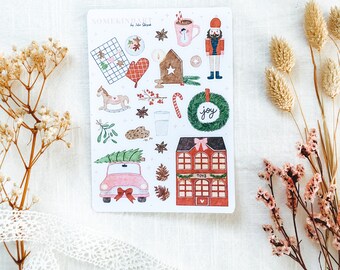 Sticker Sheet "Cozy Christmas" | Aesthetic Stickers, Bullet Journal Stickers, Planner Stickers, Watercolor Sticker, Xmas, Christmas